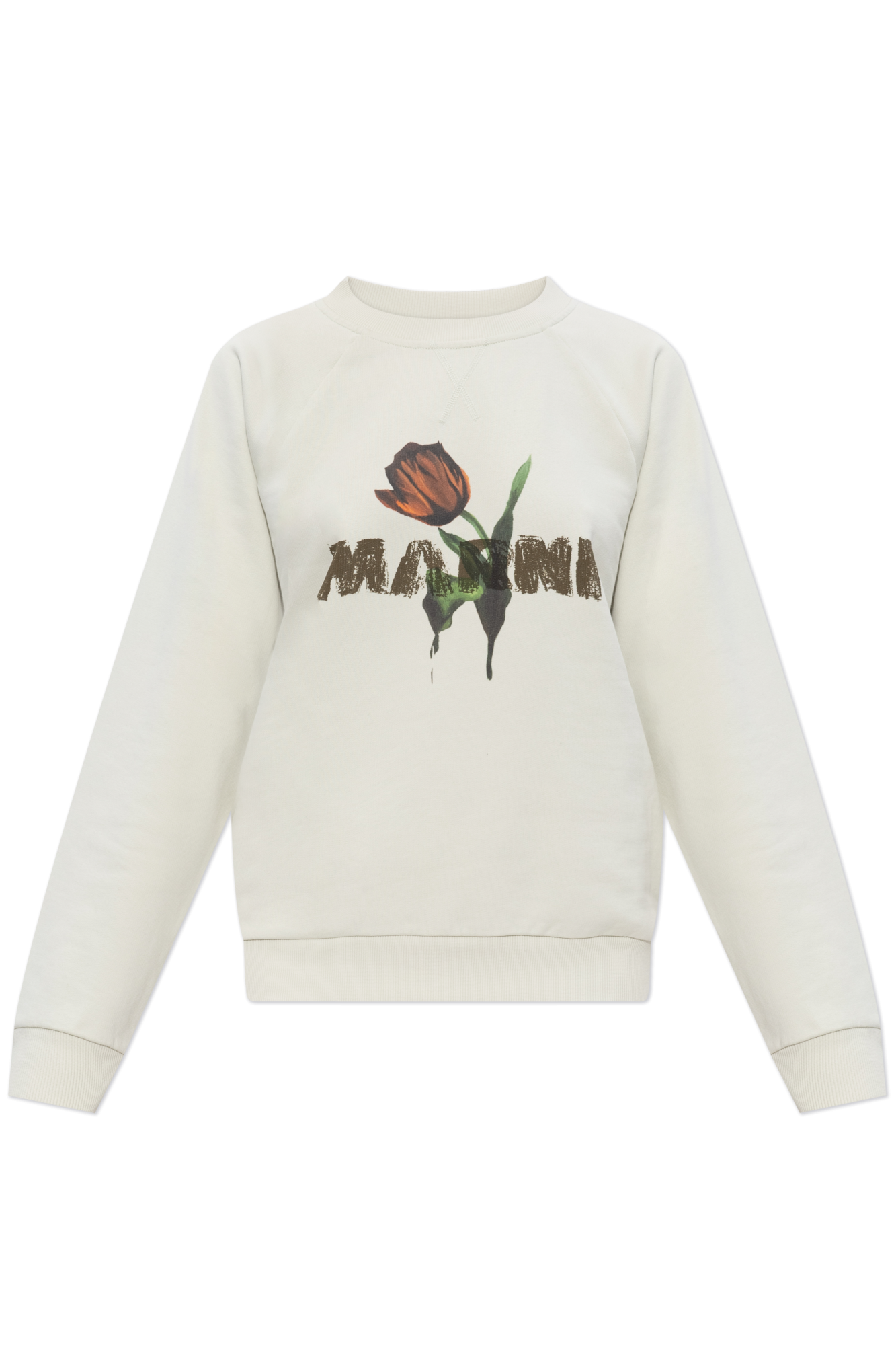 ★MARNI★ Floral Printing Logo Sweatshirt Natural White FUMU MARNI Logo Sweatshirt (Natural White) – CNCPTS